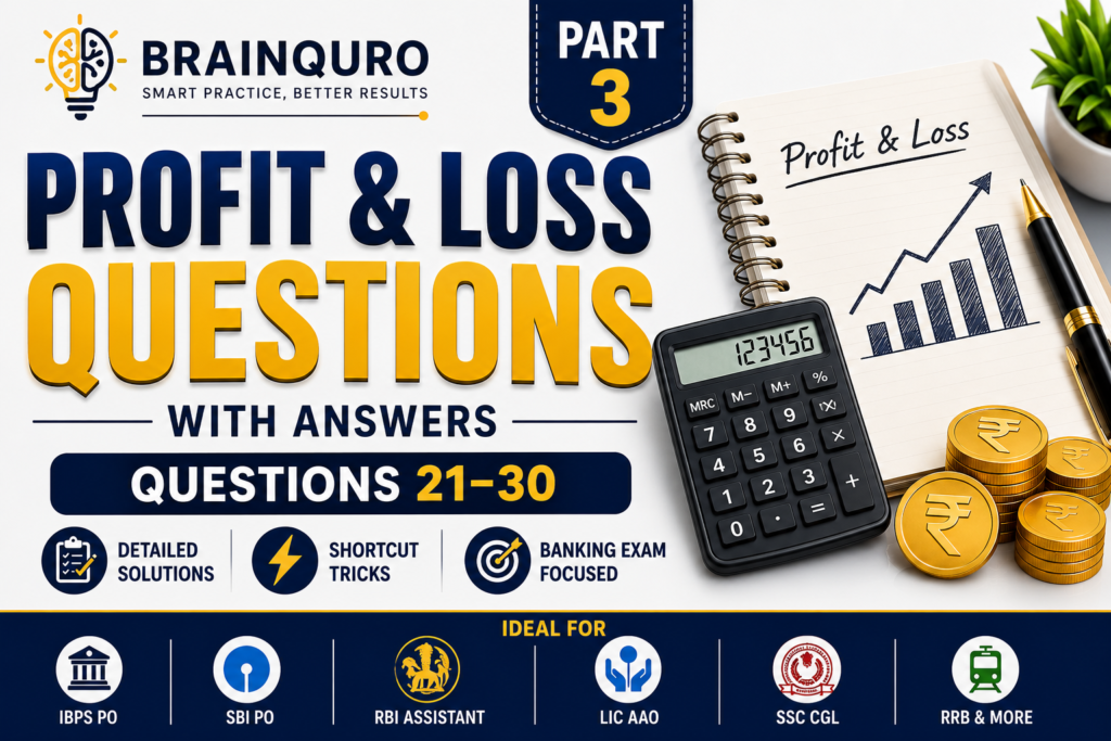 Profit and Loss Questions with Answers Part 3 for Banking Exams