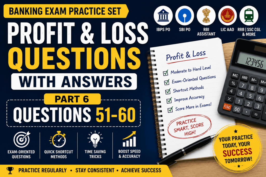 Profit and Loss Questions with Answers Part 6 for Banking Exams