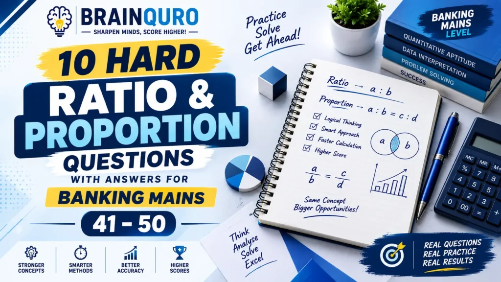 10 hard ratio and proportion questions with answers for Banking Mains 41–50